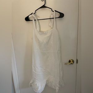 White Dress with shoulder ties and ruffles